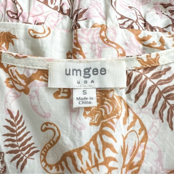 Umgee Cream Tiger Print Babydoll Tiered Cotton‎ Dress Size Small - Picture 11 of 12